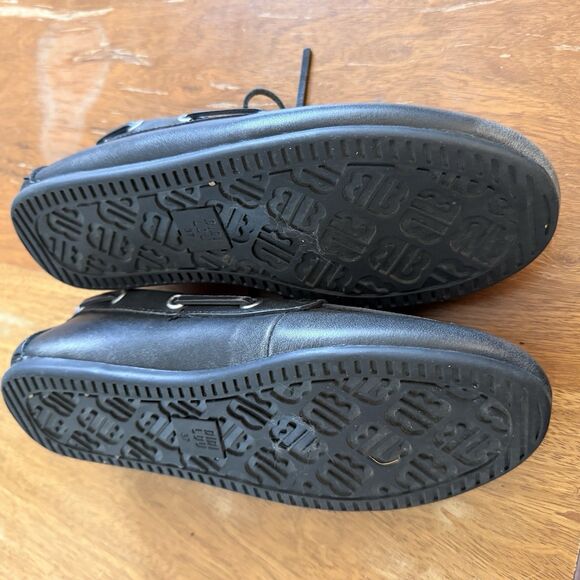 Bibi Lou Anthropologie Boat Shoes Sz EU 37 US 6-6.5 Black Leather Lace Up - Picture 9 of 10